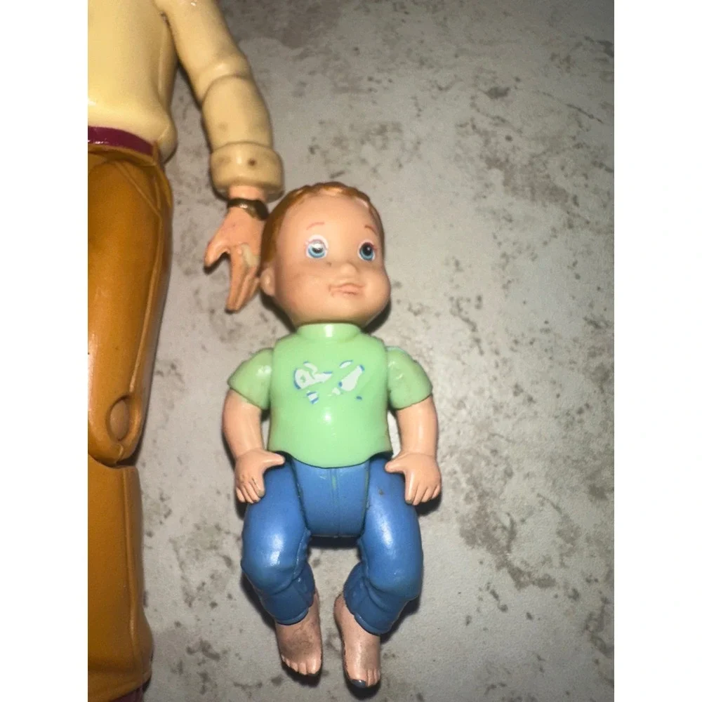 Fisher Price Loving Family Dad and Baby Boy Brother Dollhouse Figures Vintage‎